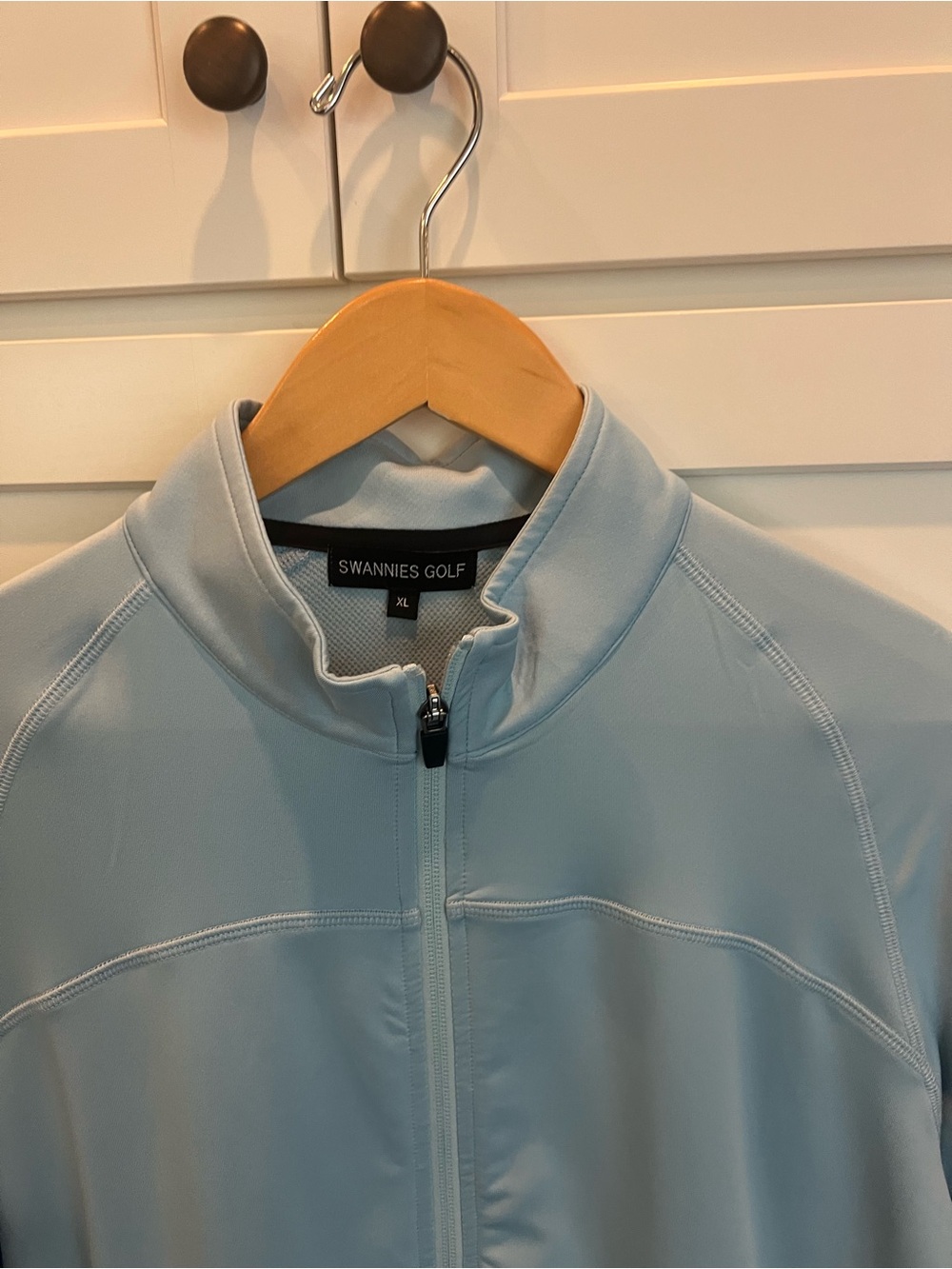 Swannies Women’s Golf Light Blue-Gray Zip-Up Jacket NWOT
